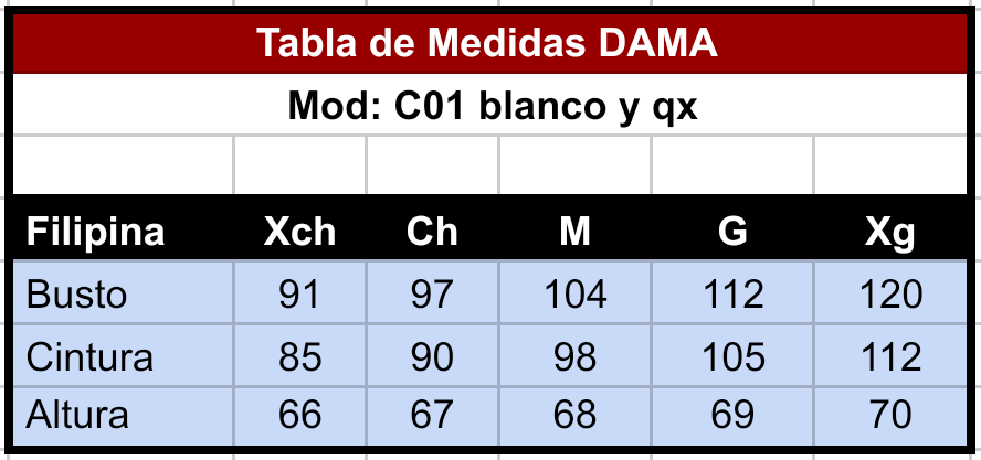 Filipina Blanca Dama C01 Antifluido