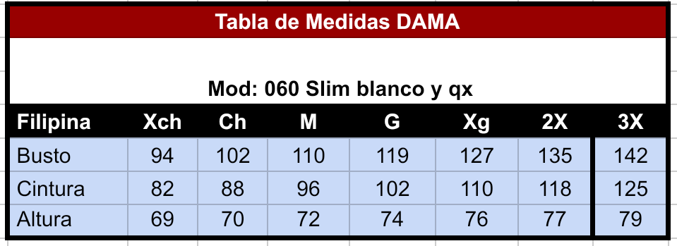 Filipina blanca dama 060/Antifluido